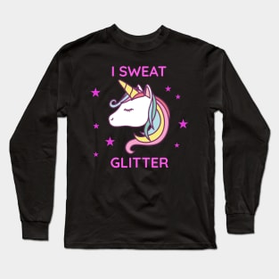 I Sweat Glitter Unicorn Long Sleeve T-Shirt
